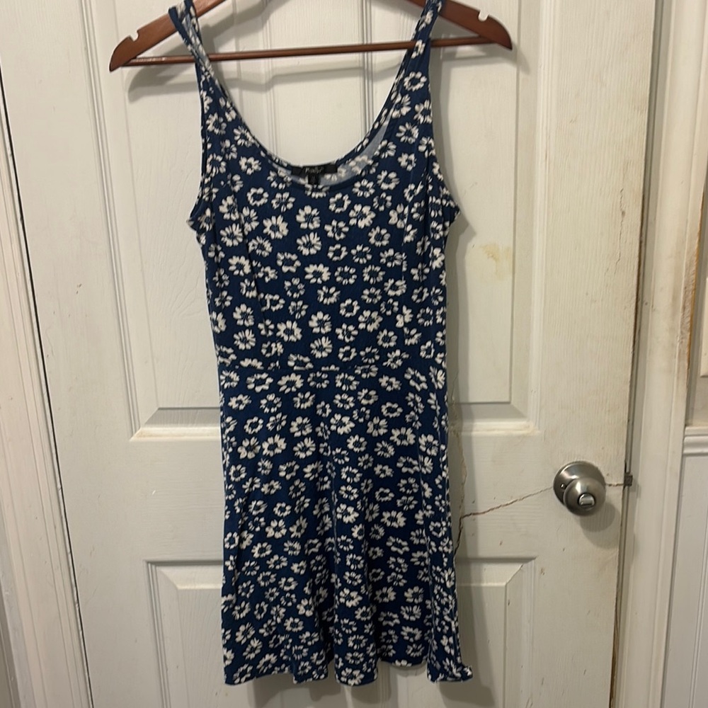 Papaya Blue Slip Sundress Sleeveless Mini
